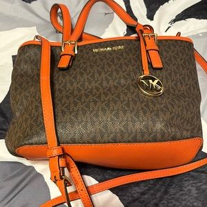 Orange and brown MK bag